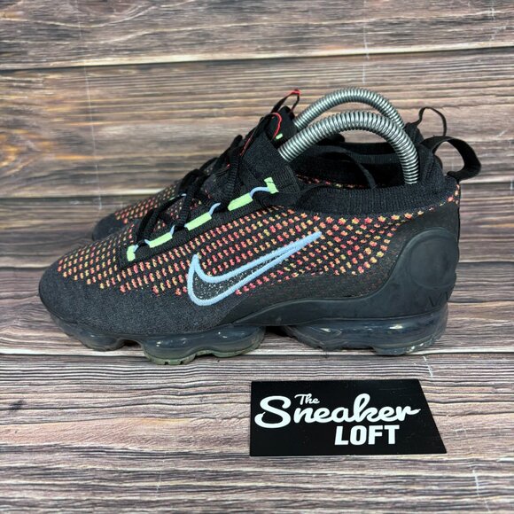 Nike Air Vapormax 2021 Flyknit Multicolor Black Women's Athletic Shoes - Picture 3 of 8